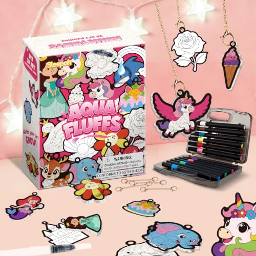 Aqua Fluffs Mess-Free 3D Puffs Art Kit for Kids Double-Sided Craft Set Kit - color: Princess, Fairies & Animals