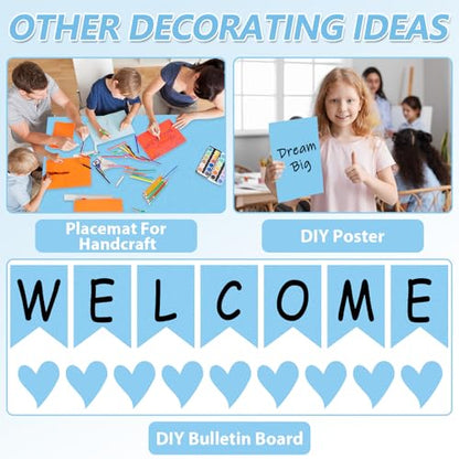 Sky Blue Bulletin Board Paper Roll Light Blue Bulletin Board Background Paper Back to School Classroom Decoration Poster for Art Craft DIY Projects Home Office Classroom Party Supplies 17.7in x 20ft - style: Sky Blue