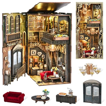 CCCDF Saison Café Book Nook Kit, DIY 3D Wooden Puzzle for Adults - color: Saison Café