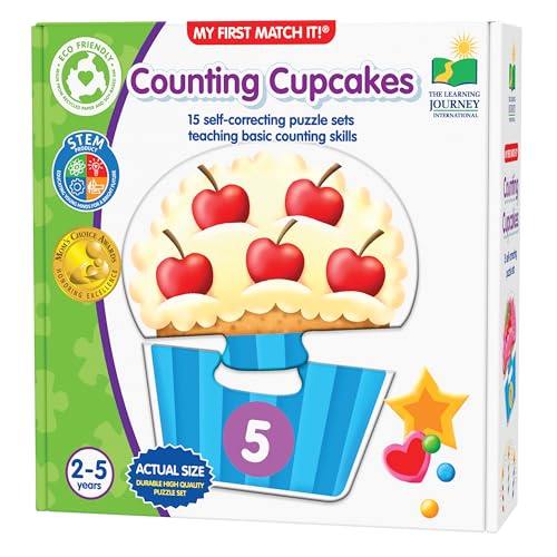 The Learning Journey: My First Match It - Counting Cupcakes- 15 Piece Self-Correcting Matching Puzzles - First Learning Toys for Toddlers 2-5 - Award Winning Toys - size: 15 pieces, style: Modern