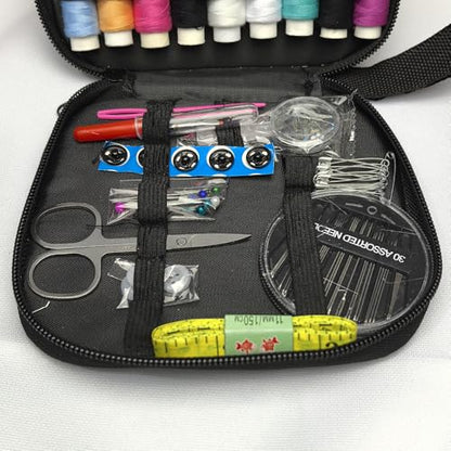 86pcs Sewing Kit with Case,Marcoon Needle and Thread Kit with Sewing Supplies and Accessories for Kids,Adults,Beginner,Home,Travel,Emergency Including Scissors,Measure Tape,Needle Threader - color: 86pcs-black