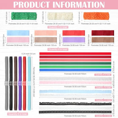 Geosar Baby Shower Games DIY Headband Making Kit Include Wooden Game Sign Elastic Cute Flowers Hairbands Round Fabrics and Tape Makes 30 Headbands for Baby Shower Guest Games(Bow) - style: Bow