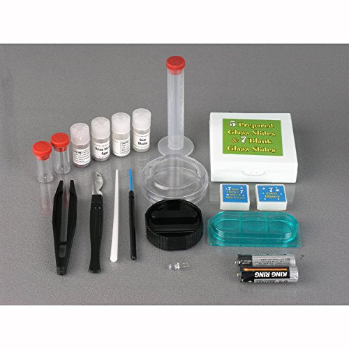 AmScope M30-ABS-KT2 52-Piece STEM Microscope Kit for Kids, Black