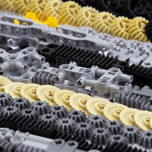 Domoni Technic Parts, 968 Pieces Car Gear Axle Pin Chain Link Tire Wheels