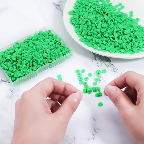 6mm Polymer Clay Beads for Bracelets Making 1000PCS - color: Green
