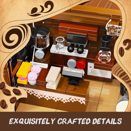 INSOON Flower Cafe House Building Set with Lights for Adults, Modular Kit