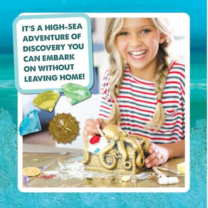MindWare Dig It Up Discoveries Pirate Mystery Treasure Chest: Giant Discovery Project for Kids – Dig Up 13 Treasures – Includes a Bonus Dig, 2 Chisels and 1 Poster Filled with Pirate Facts and Lore