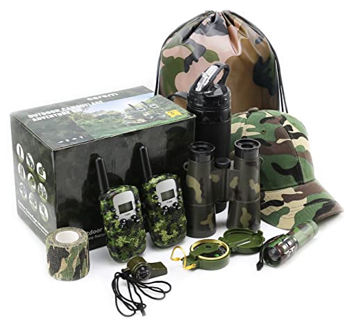 Kids Explorer Kit with Binoculars & Walkie Talkies – Outdoor Camping Gear