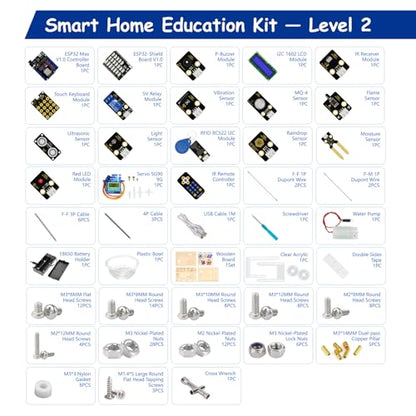 ACEBOTT 5-in-1 ESP32 STEM Smart Home and School Education Kit Compatible with Arduino, STEM Robotics Science Kits for Students Age 12+, Engineering Projects STEAM Activities Gifts 12-16 Year Old - color: 5-in-1 Esp32 Stem Education Kit