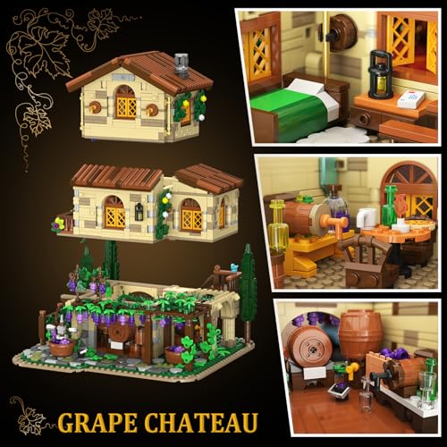 INSOON Winery Chateau House Building Set with Lights for Adults