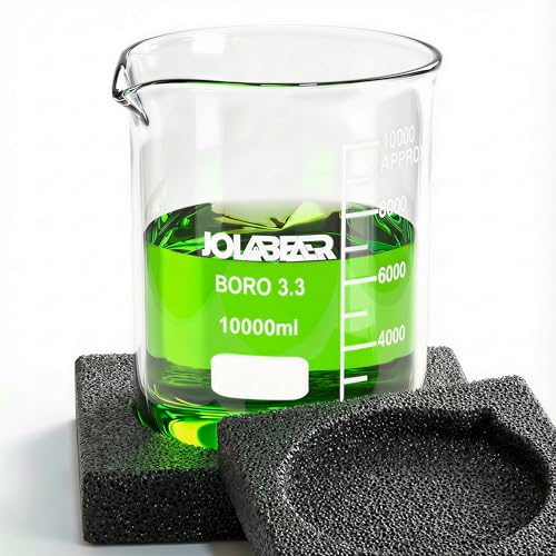 JOLABEAR 10000ml/10L Durable Glass Beaker, 3.3 Borosilicate - size: 10000ml