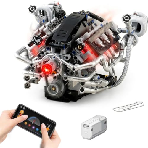 V8 Engine Model Kit, Mini V8 Engine Kit that Runs for Kids Adults (770PCS） - size: Small