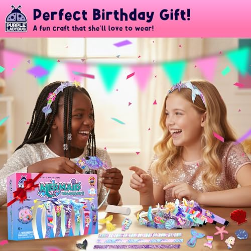 Mermaid Headband Making Kit, Great Mermaid Party Favors for Ages 5+ - style: Mermaid Headbands