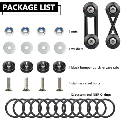BFXM Universal Bumper Clips, Front Rear Bumper Quick Release Kit - color: Black, size: 2set