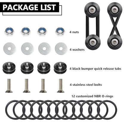 BFXM Universal Bumper Clips, Front Rear Bumper Quick Release Kit - color: Black, size: 2set