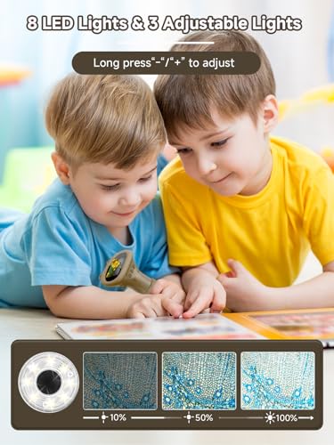 Acoath Microscope for Kids, 1000X Handheld Digital Miniscope with 2.0" Screen, Portable Pocket Microscope Education Toys Birthday Gifts for Age 3 4 5 6 7 8 9 10 Girls Boys - color: Brown