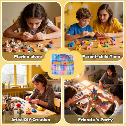Ixiaoyoo 88 Colors Polymer Clay, Oven Bake DIY Modeling Clay for Kids - color: 88 Colors