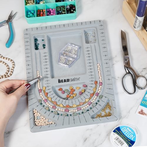 The Beadsmith Bead Board, Grey Flocked - size: 28" - 3 Channel
