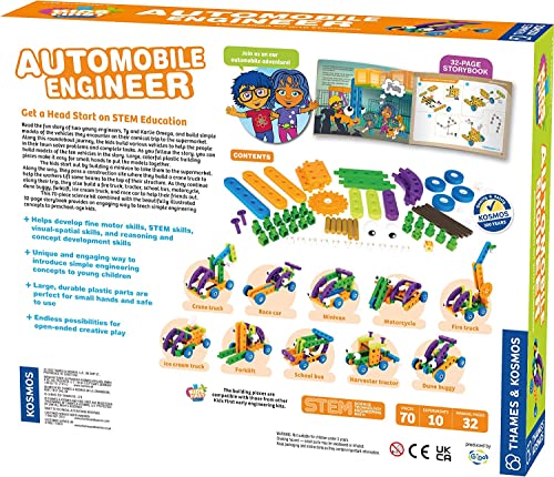 Thames & Kosmos Kids First Automobile Engineer Kit | STEM | 32 Page Full-Color Illustrated Storybook | Ages 3+ | Preschoolers & Kindergartners | Develop Fine Motor Skills | Parents’ Choice Gold Award