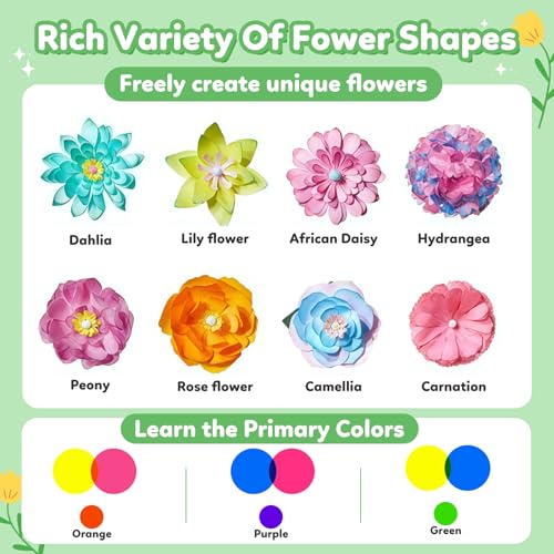 Paper Flower Science Kit, Kids DIY Arts and Crafts Color Changing Flowers Set, Flower-Dyeing Science for Kids Age 8-12, Magic Flowers Paper for Girls 6 7 8 9 10 11 yr Birthday Valentines Day Gifts