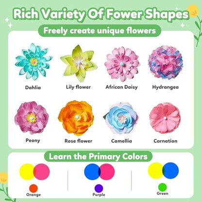 Paper Flower Science Kit, Kids DIY Arts and Crafts Color Changing Flowers Set, Flower-Dyeing Science for Kids Age 8-12, Magic Flowers Paper for Girls 6 7 8 9 10 11 yr Birthday Valentines Day Gifts