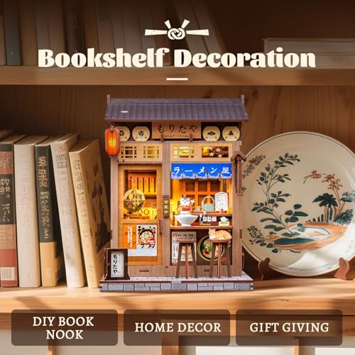 Fsolis Japanese Book Nook Kit - DIY Miniature House Kit (Morita-Ya Ramen) - color: Morita-ya Ramen