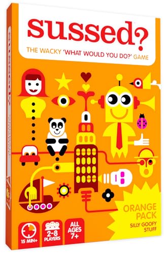 SUSSED The Wacky ‘What Would You Do’ Social Card Game - Age 7+, 2-8 Players - color: Oddball Orange (Silly Goofy Stuff Theme)