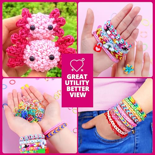Rubber Band Bracelet kit, Loom Bracelet kit - Rubberband Bracelet Making kit Includes Clips, Charms, Beads - Rubber Bands for Bracelets, Gift for Birthday, Halloween, Xmas (6000 Pack (Master Kit)) - color: 22colors 6000+