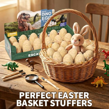 12 Dinosaur Eggs Dig Kit Toys for Kids, Excavation Kit with Magnifier - style: 12 Dinosaur Eggs
