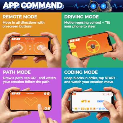 STEM Robotics Kit for Kids 8-12, App & Remote Control Robot Building Kit