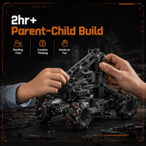 VANLINNY Robotic Arm Kits, DIY Educational Building Set with 4 DOF, Remote Control Toy Set for Boys and Girls 8-14, Science Entry-Level for School STEM Project, Birthday Xmas Gift for Kids Adults