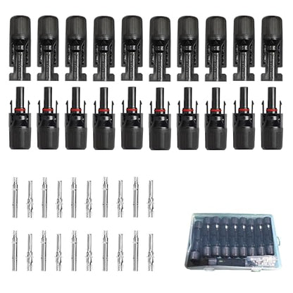 20PCS IP67 Waterproof Solar Connector Solar Panel Cable 5 Pairs - size: Solar Kit 10 Pair
