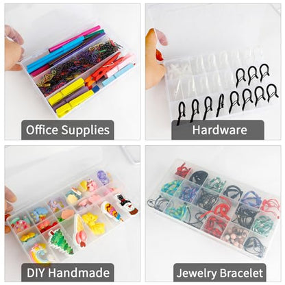 OALCQ 24 Grids 36 Grids 2 Pcs Bead Organizer Box Tackle Box Organizers and Storage Rock Collection Storage Boxes - size: 24 and 36 grids 2 pcs