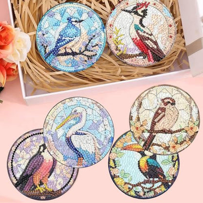 Diamond Art Coasters Kit, 8 Pieces Birds Diamond Painting Coasters Kit - color: Birds