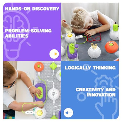 Science Kits for Kids - STEM Kits for Kids, Electronics Exploration Kit, Over 150 Projects, 14 Circuit Parts, STEM Educational Toy Gifts for Kid Boys Girls Ages 3 4 5 6 7 8 9 10 11 12 - style: 150+ Projects