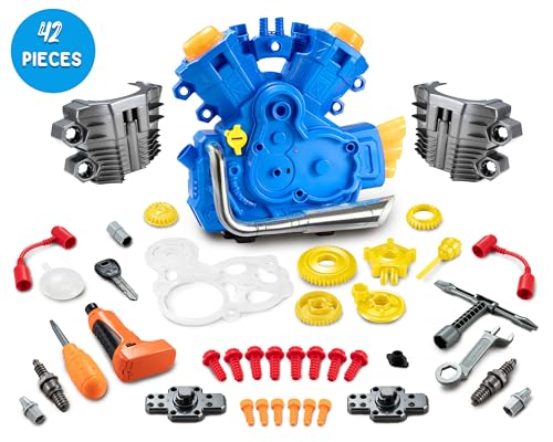 POFJOEQ STEM V4 Engine Model Building Kit,Engine Model Kit Toy with Cool Lights&Sounds,Ages3+