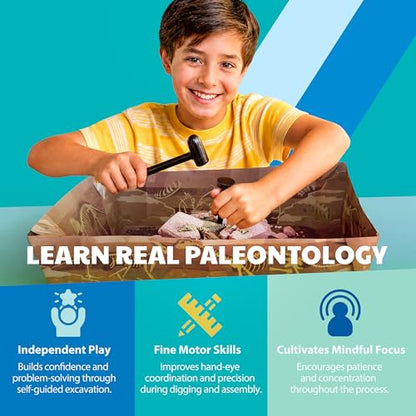 4M Dig a Mosasaurus Skeleton Kit for Kids Ages 8-12 – 11 Realistic Bones, STEM Fossil Excavation Set with Hammer, Chisel & Brush, Marine Reptile Digging Kit, Educational Paleontology Gift