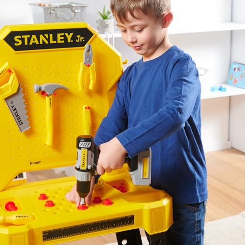 Stanley Jr. Pretend Play Kids Tool Bench with Toolset 140 PCS
