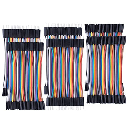 Aypzuke 10cm 240pcs Breadboard Jumper Wires Cable Kit Male to Female, Male to Male, Female to Female Compatible for Arduino Projects and Raspberry Pi - size: 10cm