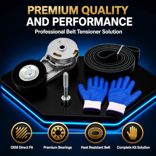Serpentine Belt Drive Kit with Tensioner Compatible with Chevrolet Malibu 2005-2012 Classic 2005, Pontiac G6 2006-2010 Solstice, Saturn Aura Sky 2.0L 2.2L 2.4L, Replace 38177 24430296 5PK1021 - size: T38177+5PK1021