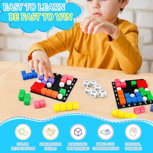 The Brain Square STEM Puzzle Game, 160000+ Solutions Match Blocks Dice Game - color: 2_player