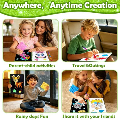 FUNNYB&G Foil Art Craft Kit for Kids, Sparkly Birthday Gift Toy for Kids - style: Animal World