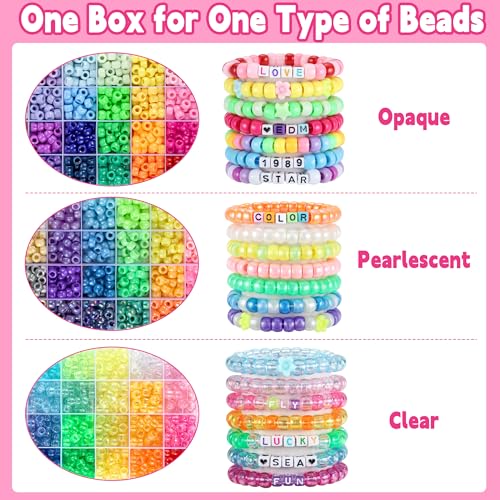 Pony Beads for Bracelets, 4026 Pcs 72 Colors Kandi Beads for Jewelry Making
