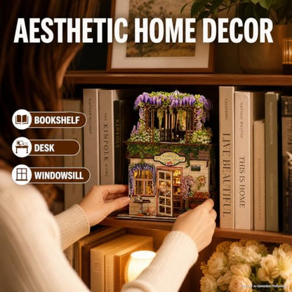 Evankin Flower Shop Book Nook Kit, DIY Miniature House with LED Light - style: Flower Shop