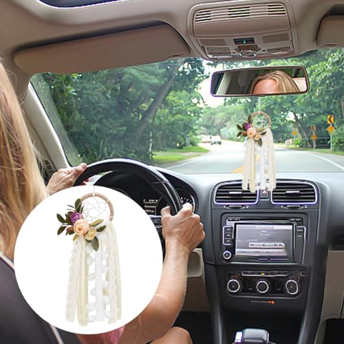 INFUNIY 12set Flower Mini Dream Catcher Kit DIY Dream Catcher Beginner Kit Make Your Own Dream Catcher Kits 6 Inch Small Dream Catchers with Instruction for Teen Room Wall Hanging Car - style: 12pcs flower