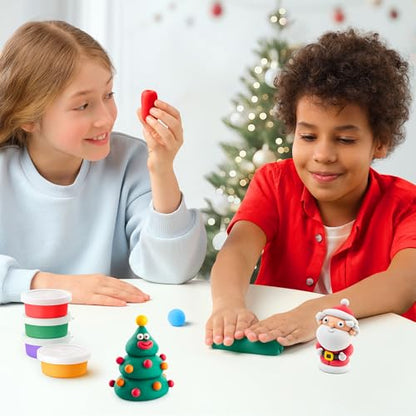 HEY CLAY Set - Colourful Modeling Air Dry Clay Kit for Kids 15 cans and Sculpting Tools with Fun Interactive Instructions App - Children 3+ (Winter Holidays) - color: Winter Holidays