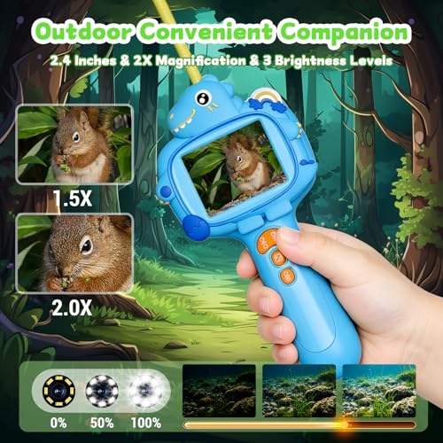 Kids Borescope Camera with Light, STEM Educational Toy, Blue - color: Blue