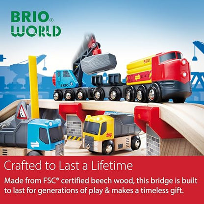 BRIO World Collapsing Bridge for Wooden Train Set - 3-Piece Accessory - FSC-Certified - Compatible with BRIO Railway and Train Track Sets - Encourages Fun Creativity - Kids Ages 3 & Up