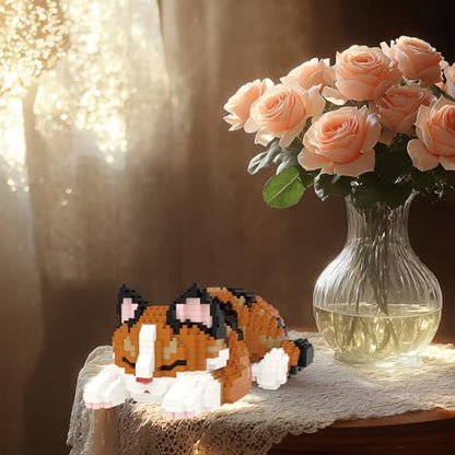 Larcele 1027 Pcs Tortoiseshell Cat Pet Micro Blocks Toy for Kids 8+ KLJM-05 - style: Tortoiseshell Cat