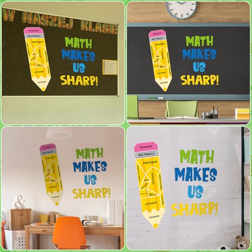 Mooliwe 32 Pcs Math Bulletin Board Pencil Cutouts Classroom Decor